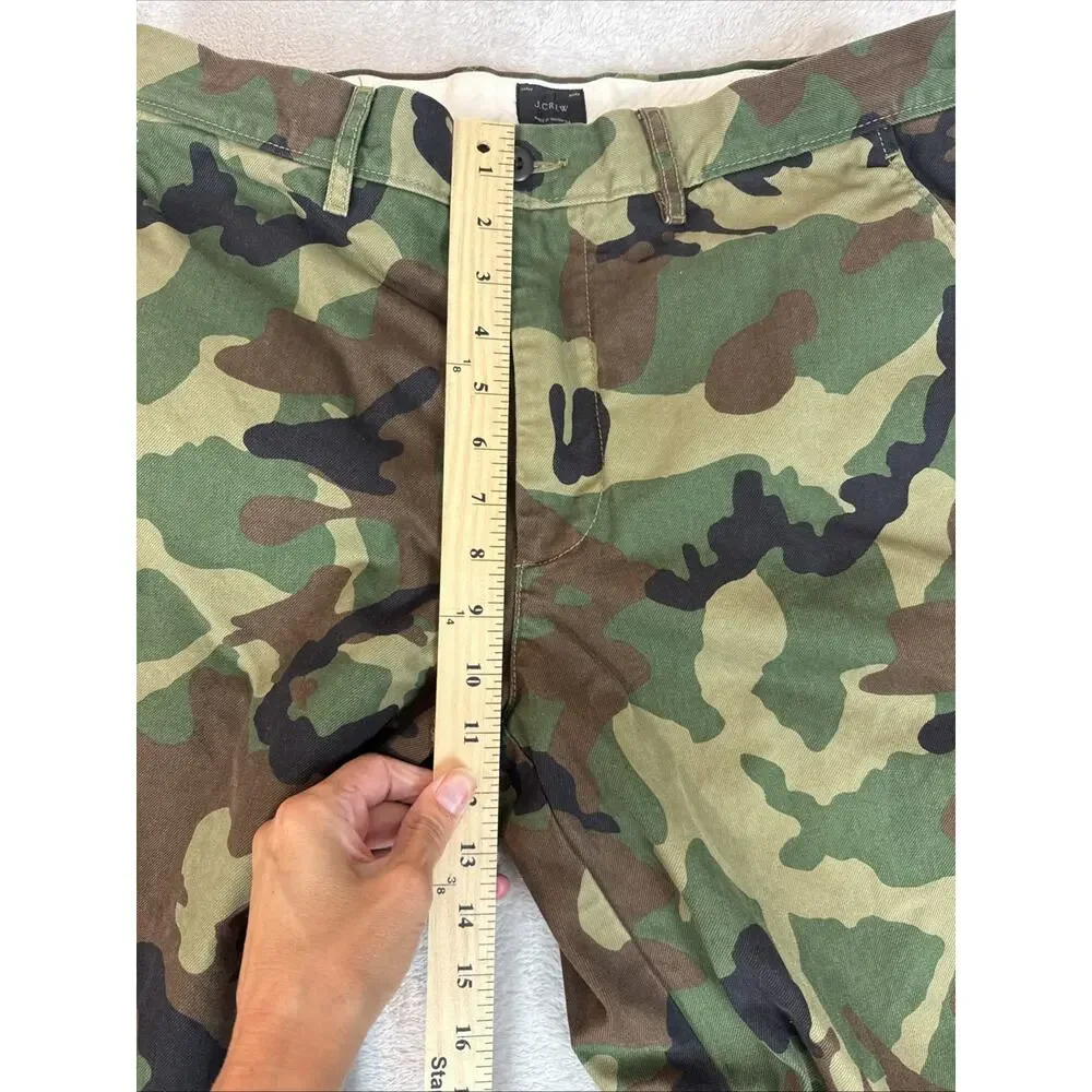 J.Crew Chino Pants Mens 32 X 30 Camo 100% Cotton Relaxed Fit Green Woodland